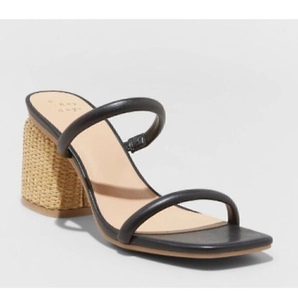 a new day Shoes - A New Day Miley Black Chunky Strappy Heel